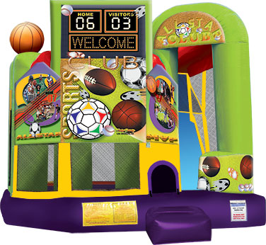 sports theme bounce house slide inflatable combo rental jacksonville florida